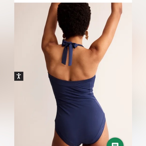 Boden Santorini Halterneck Swimsuit Sz 2R. French blue S18 - Picture 4 of 6